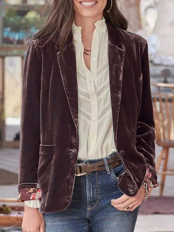 Evelina | Vintage Samt-Blazer mit Knopfleiste für Damen