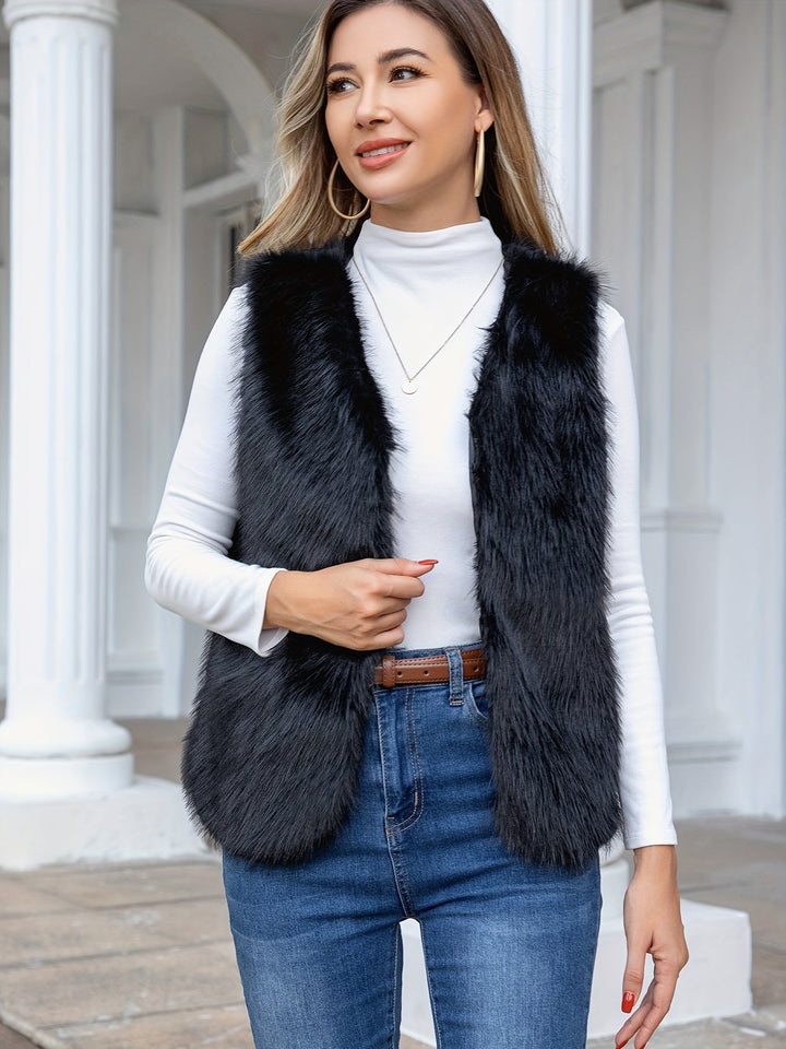 Hanne | Schickes Kunstfell-Gilet