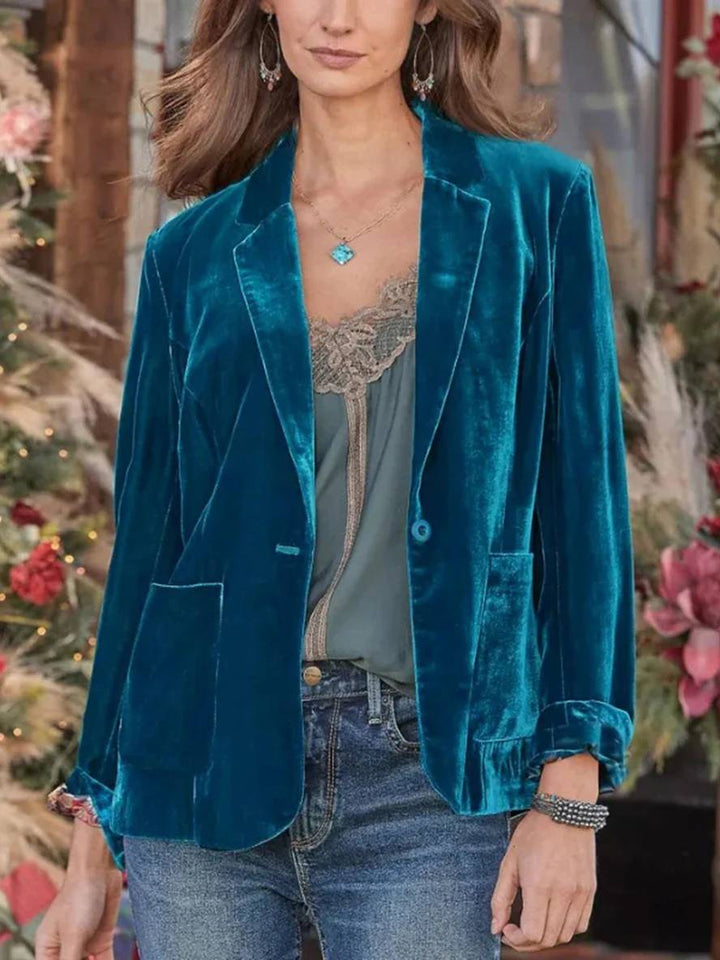 Evelina | Vintage Samt-Blazer mit Knopfleiste für Damen