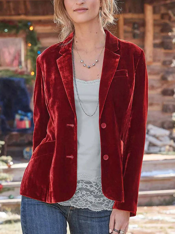 Evelina | Vintage Samt-Blazer mit Knopfleiste für Damen