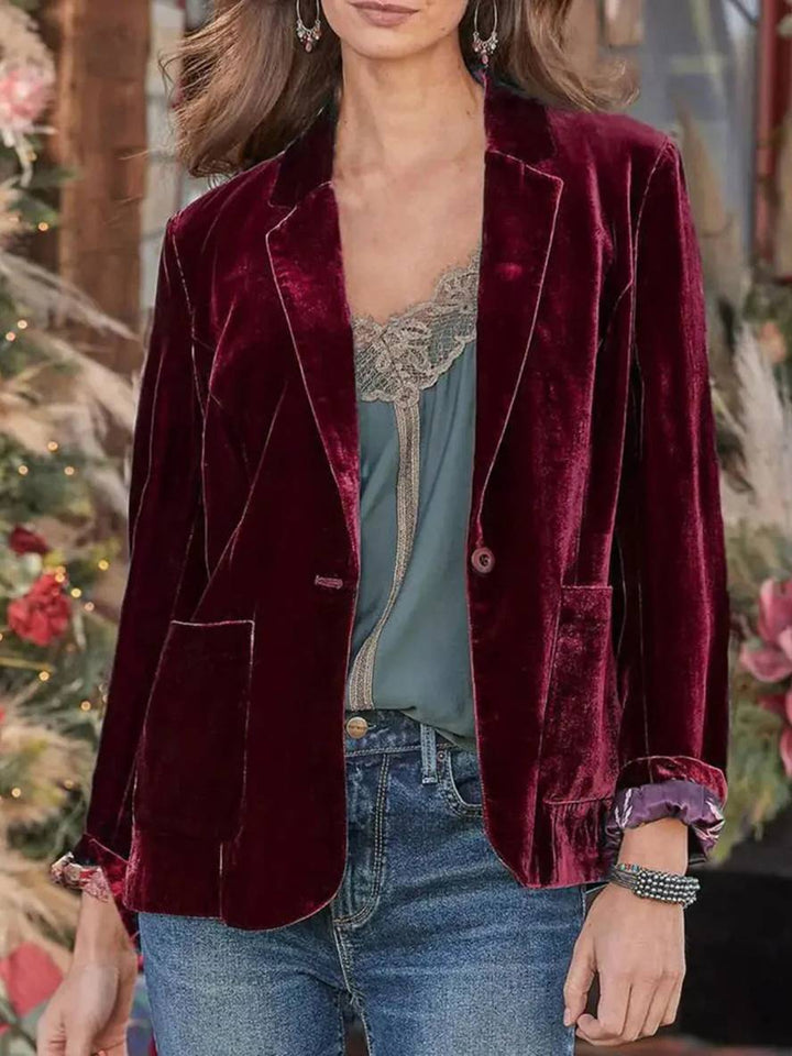 Evelina | Vintage Samt-Blazer mit Knopfleiste für Damen