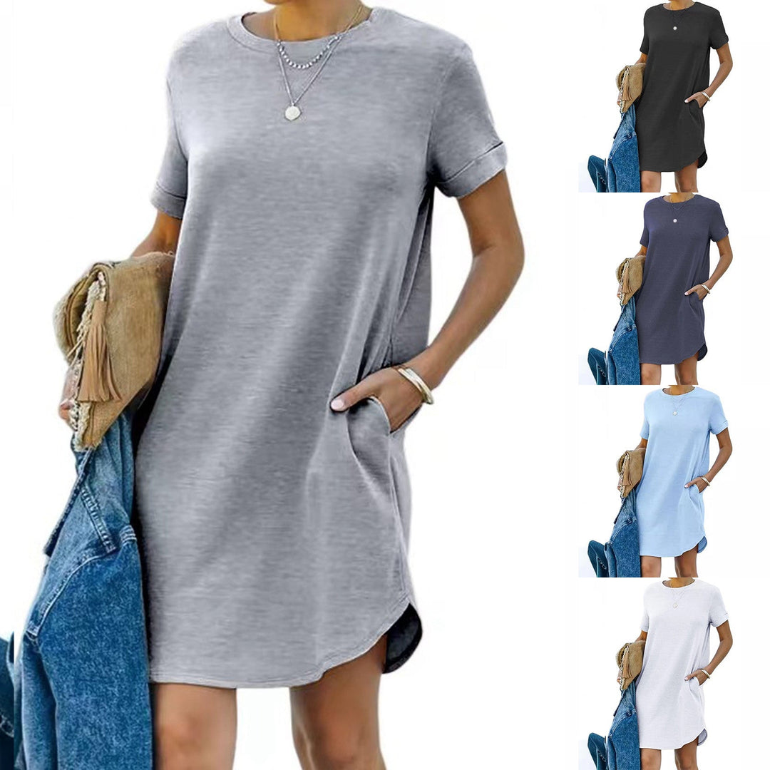 Florence Côté | Lässiges T-Shirt-Kleid mit kurzen Ärmeln und Taschen