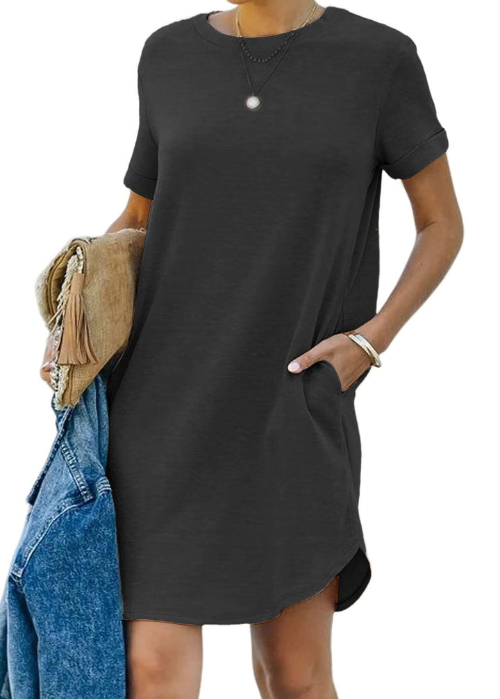 Florence Côté | Lässiges T-Shirt-Kleid mit kurzen Ärmeln und Taschen