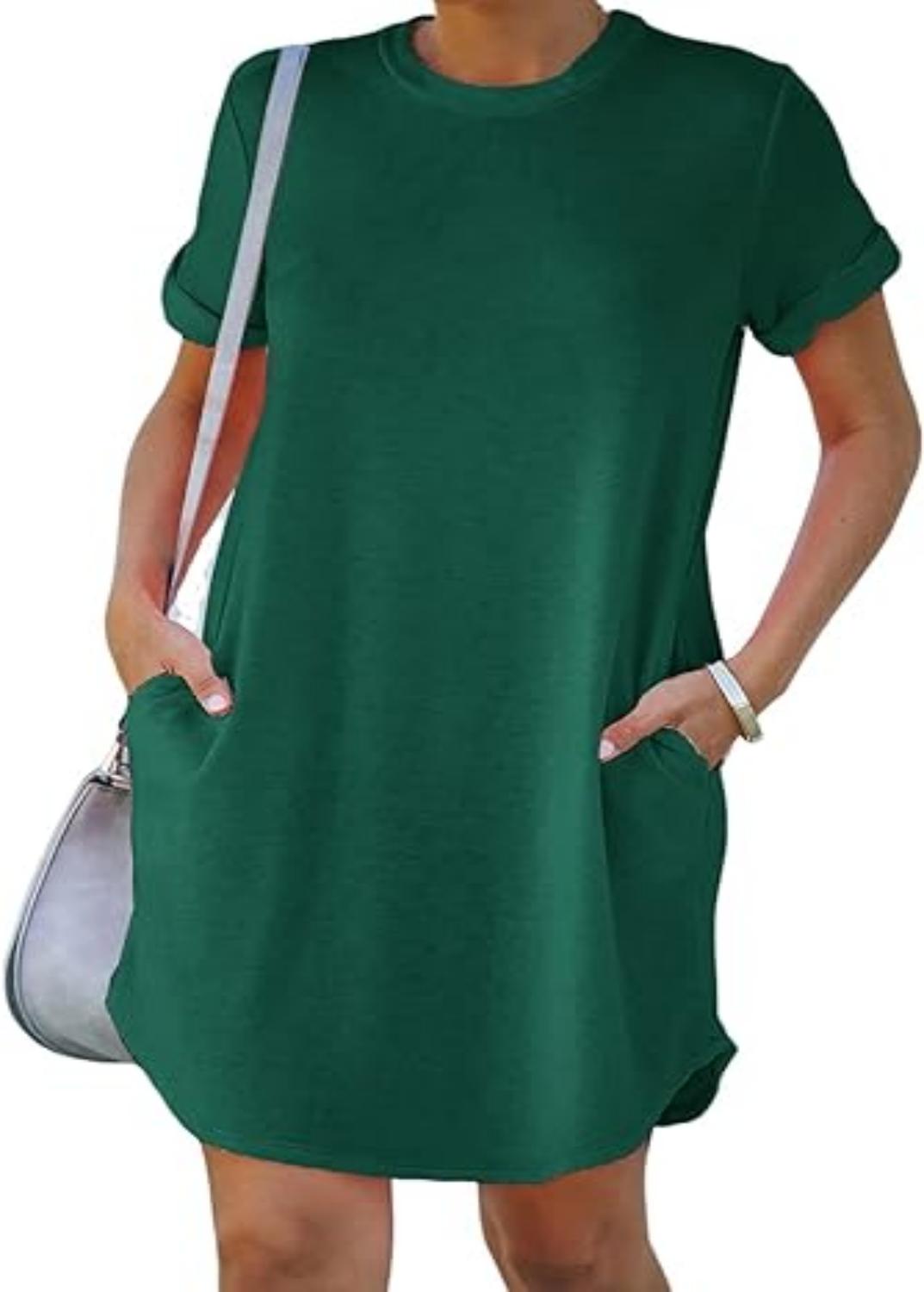 Florence Côté | Lässiges T-Shirt-Kleid mit kurzen Ärmeln und Taschen