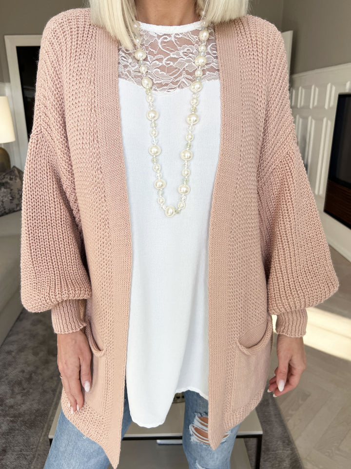 Zephyrielle | Kurzstrick-Cardigan mit Ballonärmeln