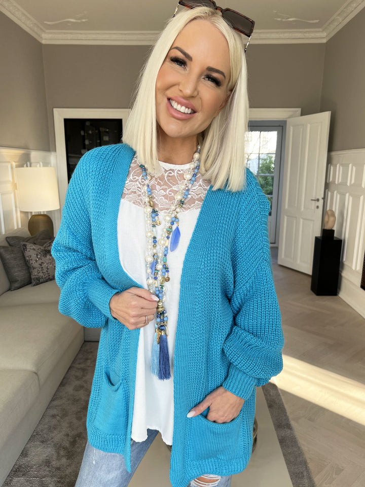 Zephyrielle | Kurzstrick-Cardigan mit Ballonärmeln