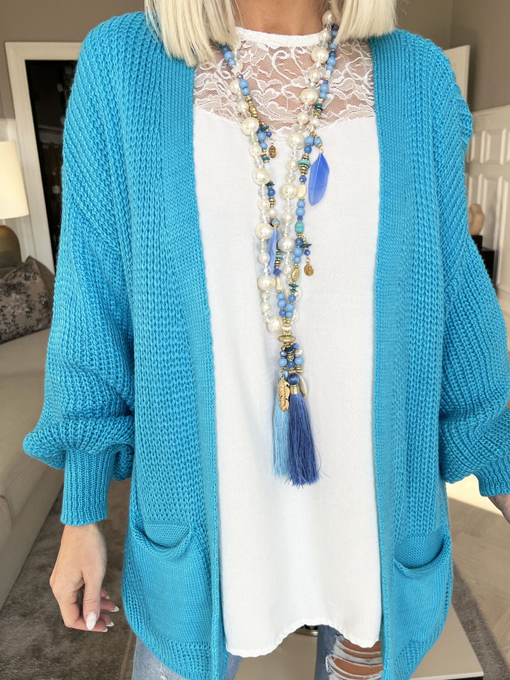 Zephyrielle | Kurzstrick-Cardigan mit Ballonärmeln