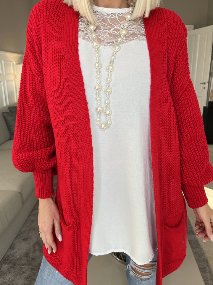 Zephyrielle | Kurzstrick-Cardigan mit Ballonärmeln