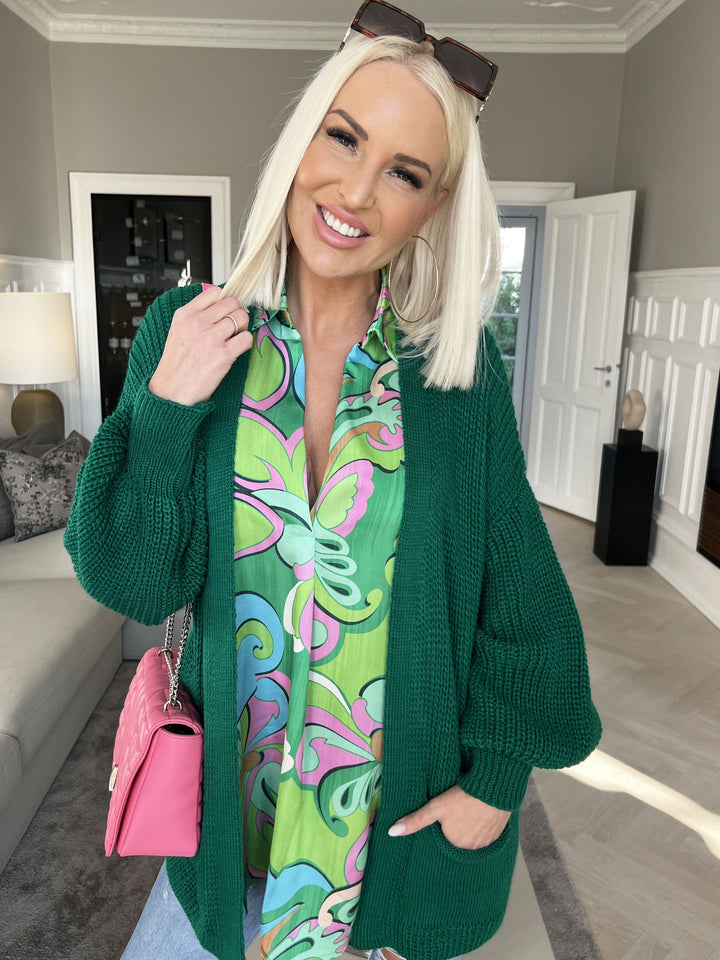 Zephyrielle | Kurzstrick-Cardigan mit Ballonärmeln
