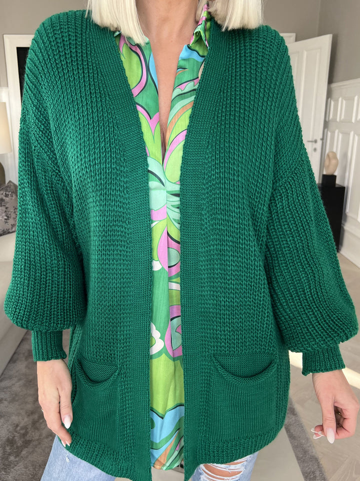 Zephyrielle | Kurzstrick-Cardigan mit Ballonärmeln