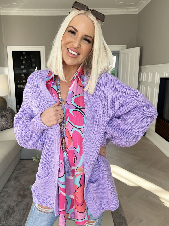 Zephyrielle | Kurzstrick-Cardigan mit Ballonärmeln