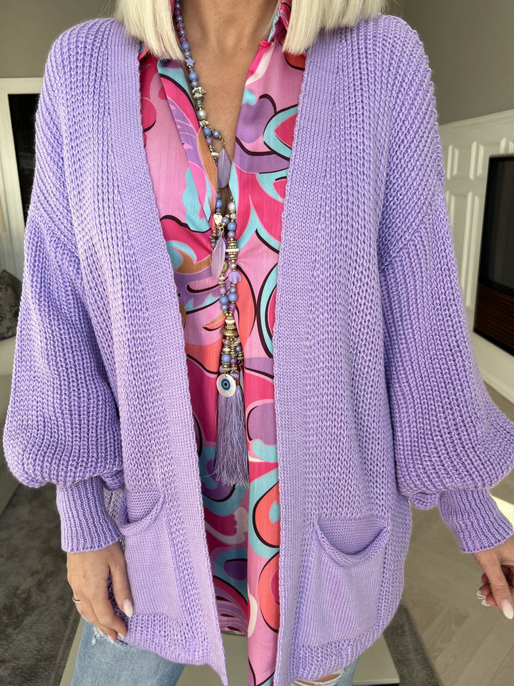 Zephyrielle | Kurzstrick-Cardigan mit Ballonärmeln