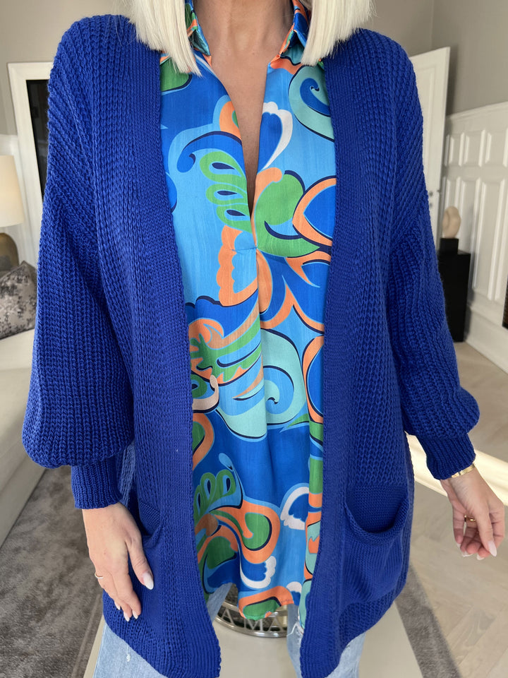 Zephyrielle | Kurzstrick-Cardigan mit Ballonärmeln
