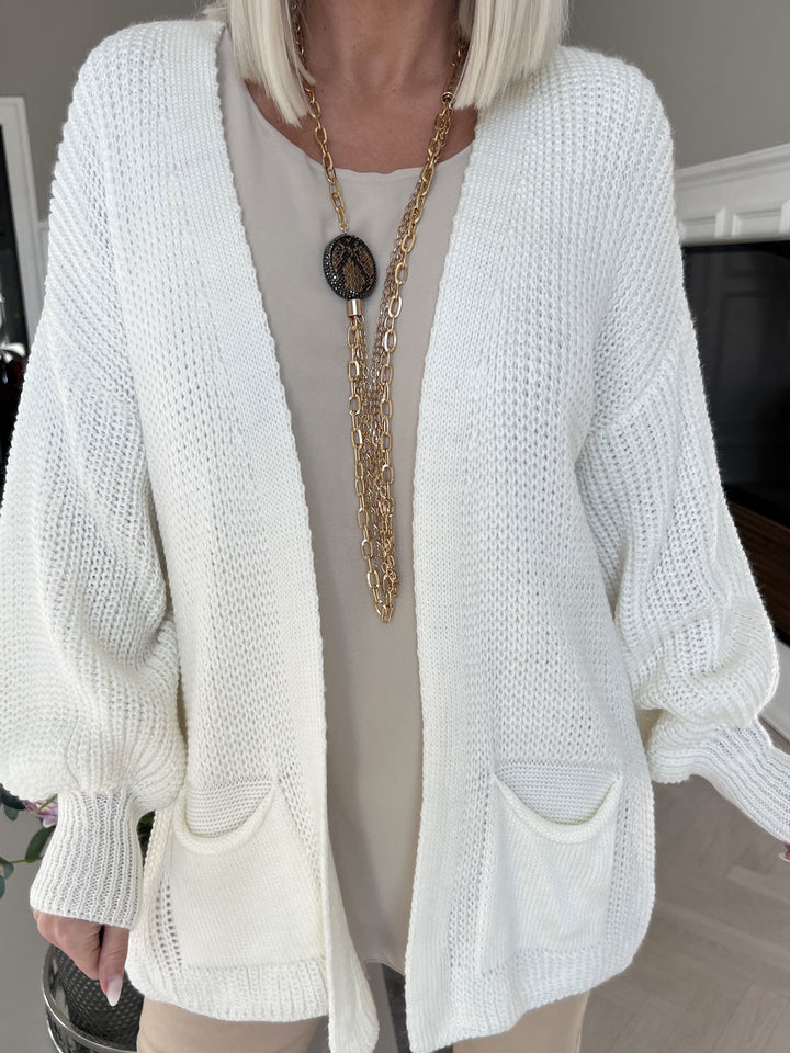 Zephyrielle | Kurzstrick-Cardigan mit Ballonärmeln
