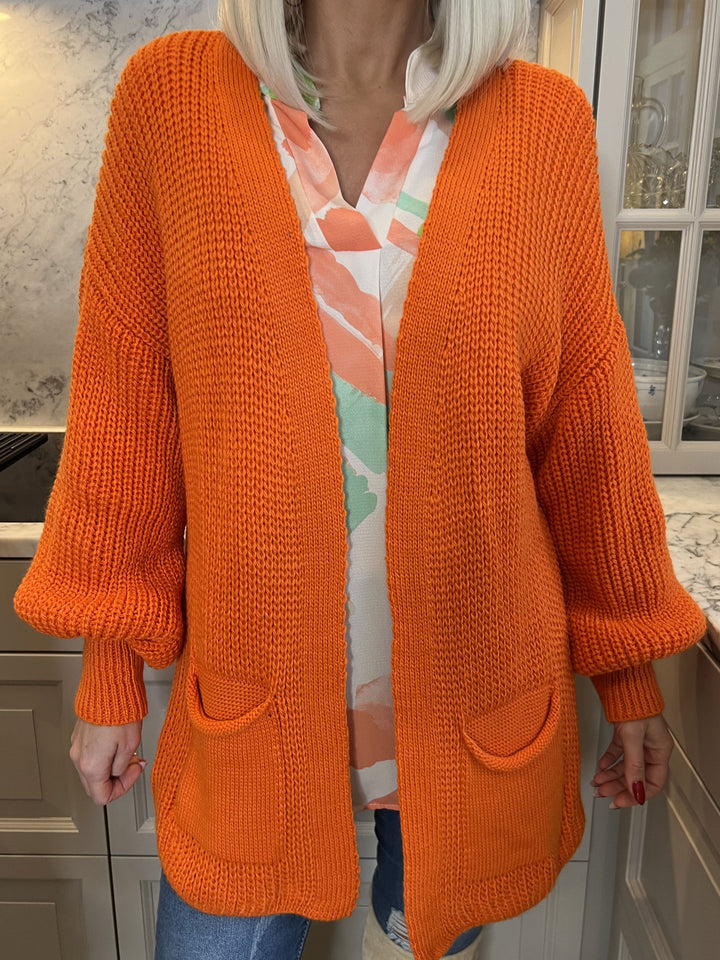 Zephyrielle | Kurzstrick-Cardigan mit Ballonärmeln