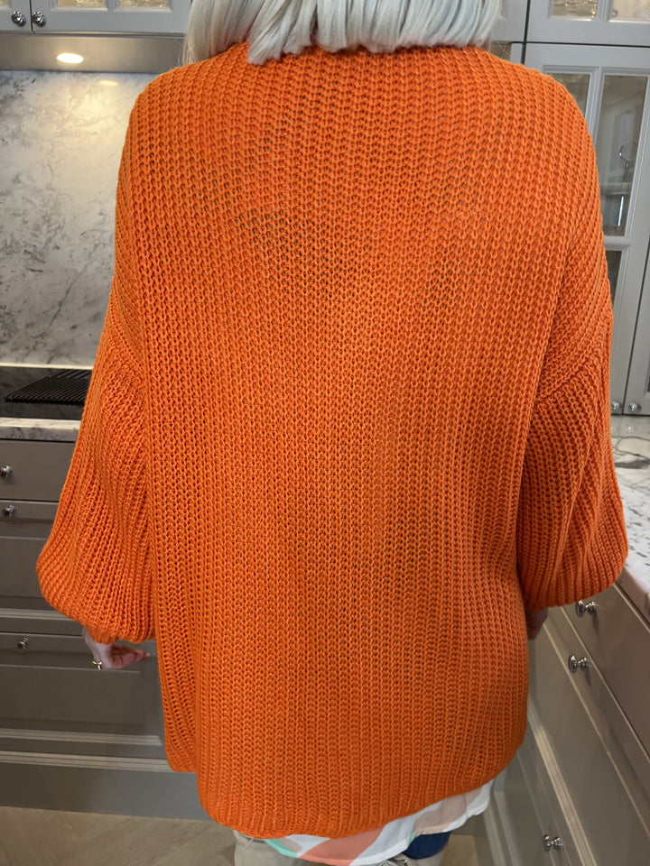 Zephyrielle | Kurzstrick-Cardigan mit Ballonärmeln