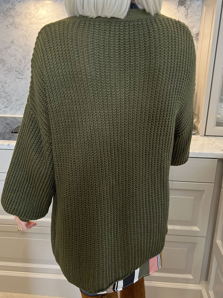 Zephyrielle | Kurzstrick-Cardigan mit Ballonärmeln