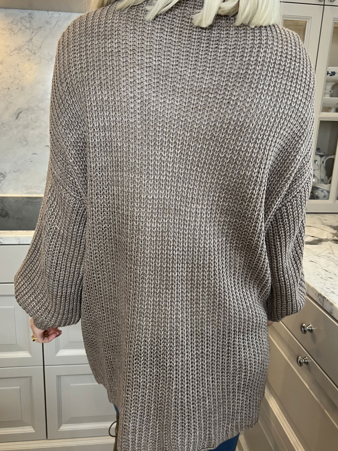 Zephyrielle | Kurzstrick-Cardigan mit Ballonärmeln