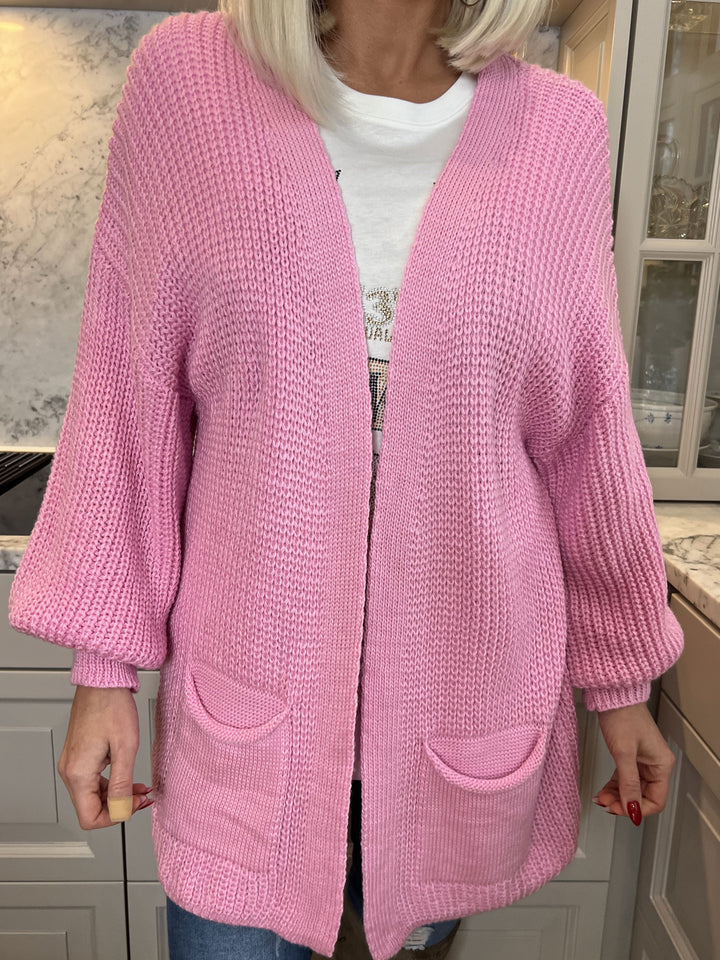 Zephyrielle | Kurzstrick-Cardigan mit Ballonärmeln