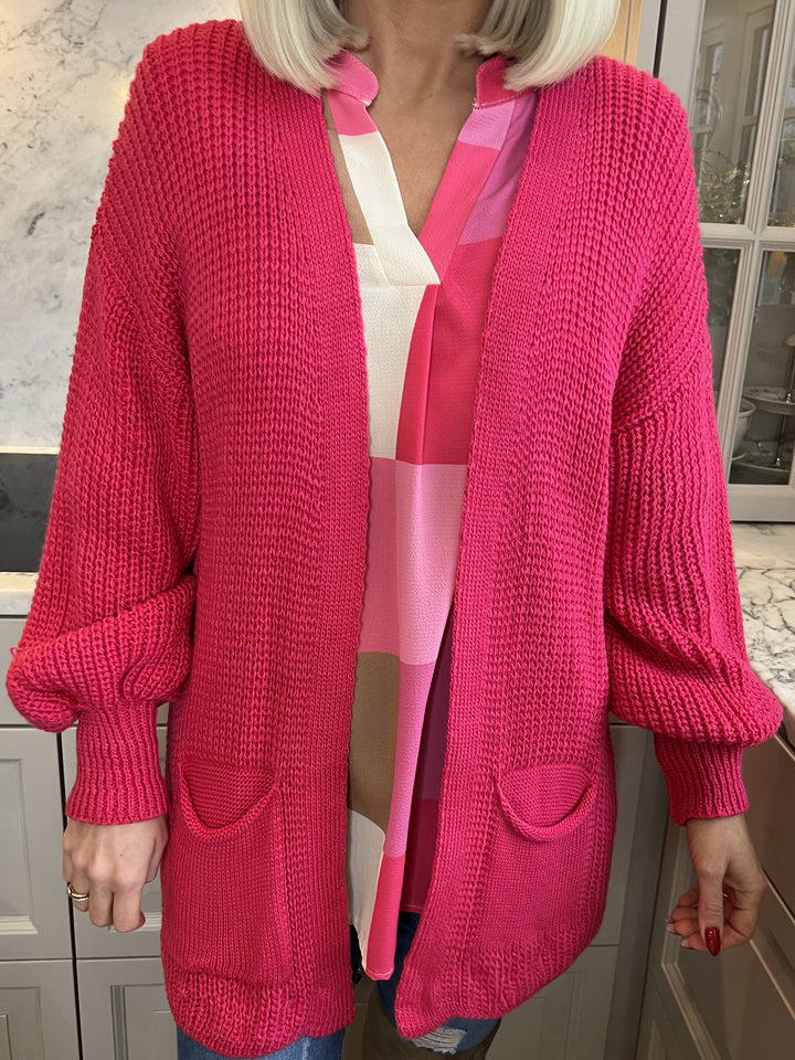 Zephyrielle | Kurzstrick-Cardigan mit Ballonärmeln