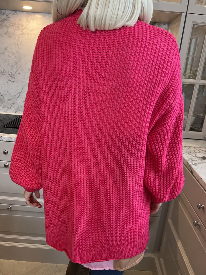 Zephyrielle | Kurzstrick-Cardigan mit Ballonärmeln