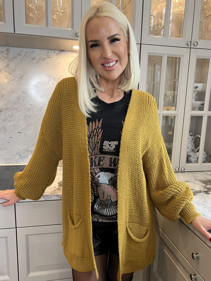 Zephyrielle | Kurzstrick-Cardigan mit Ballonärmeln