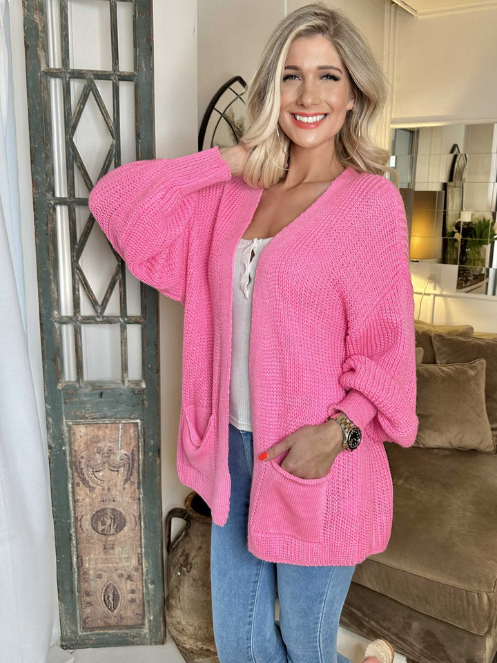 Zephyrielle | Kurzstrick-Cardigan mit Ballonärmeln