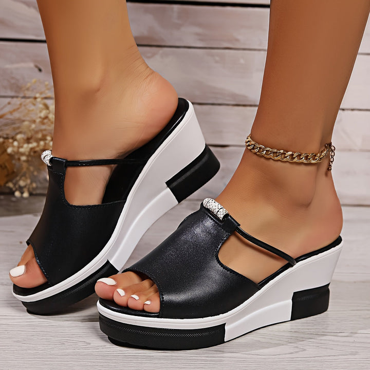 Anitra | Glitzernde Keilsandalen Damen