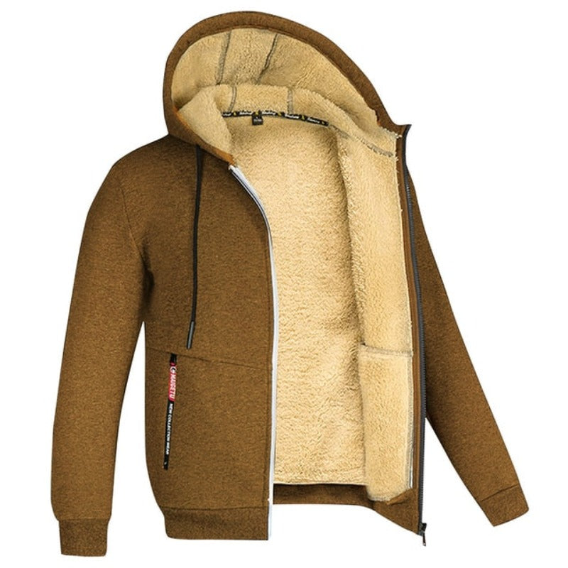 Kevin |  Warme Winterstrickjacke mit Innenseite aus Wolle