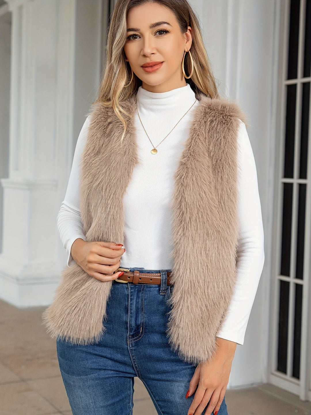 Hanne | Schickes Kunstfell-Gilet